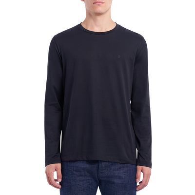 T-shirt Uomo manica lunga Nero frontale
