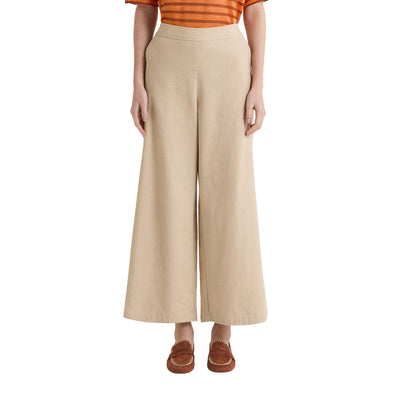 Pantaloni Donna con gamba dritta Beige modella frontale