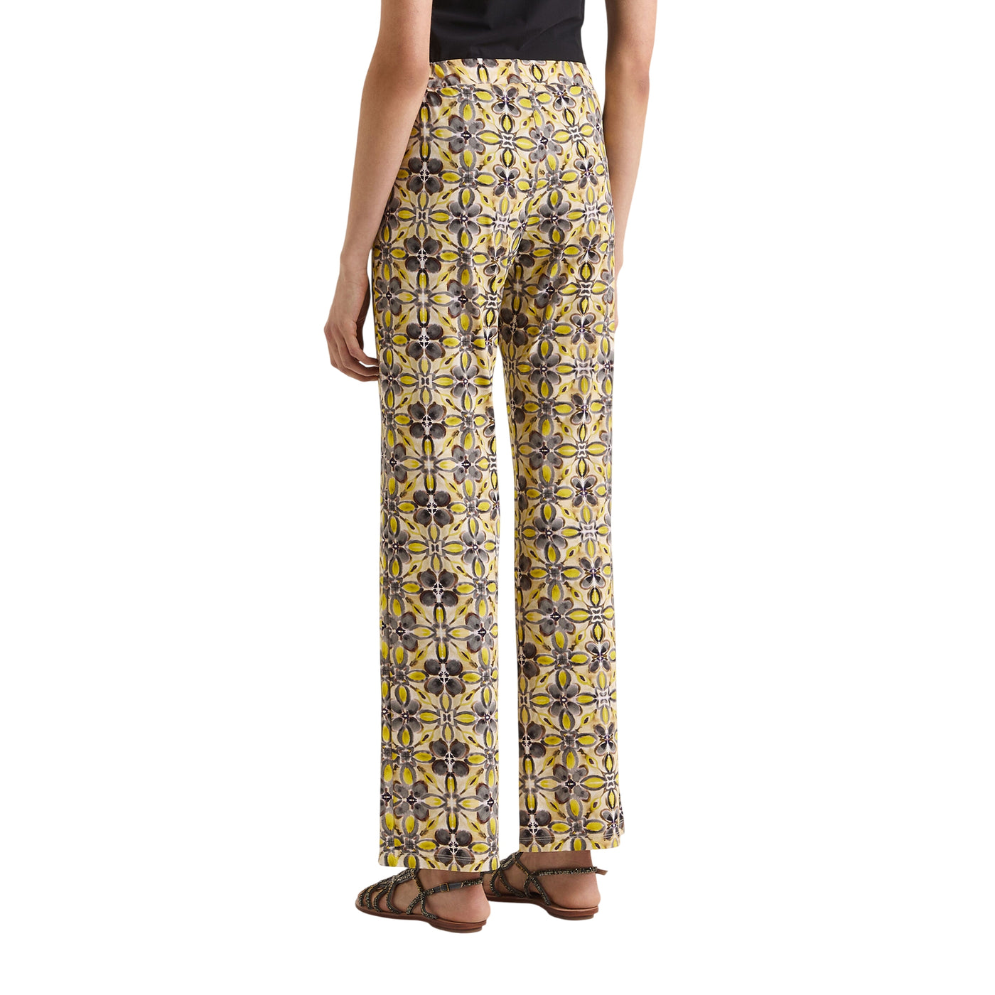Pantaloni Donna Caleido Flower modella retro