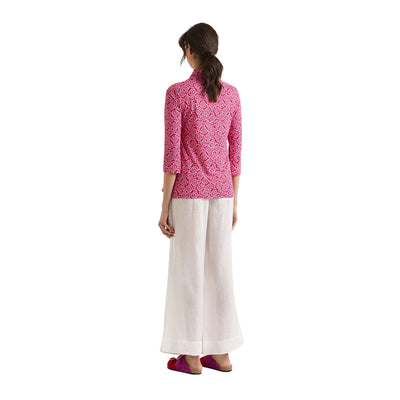 Camicia Donna Summer Coral Rosa modella retro