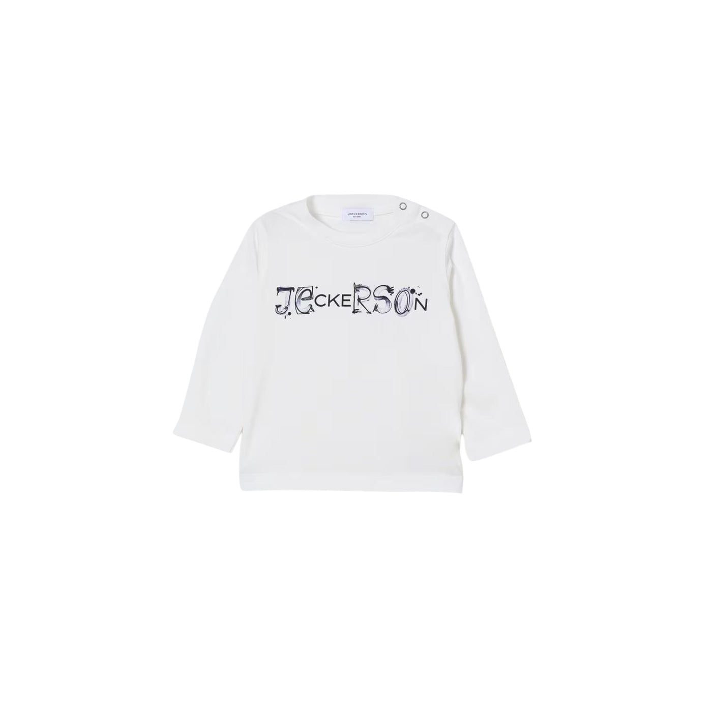 T-shirt Junior a girocollo, con bottoni sulla spalla e logo frontale