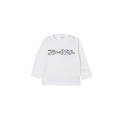 T-shirt Junior a girocollo, con bottoni sulla spalla e logo frontale