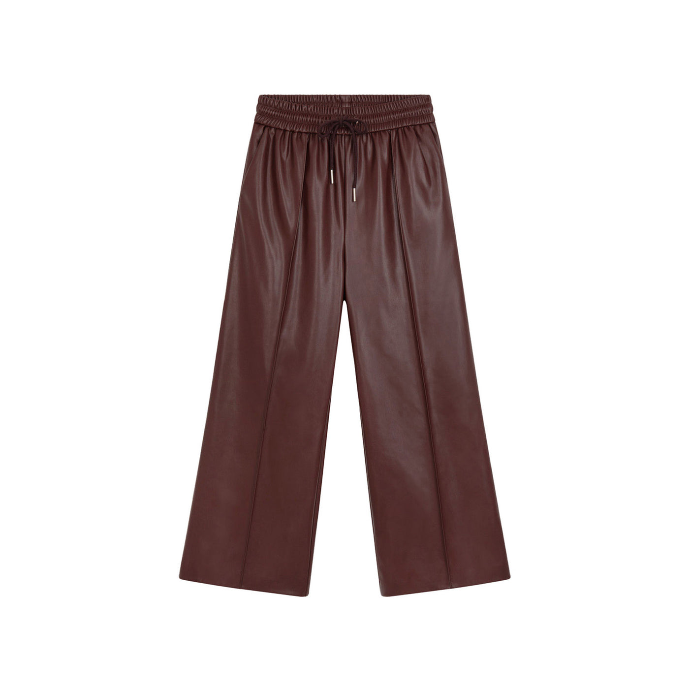 Pantalone Donna Marrone, a tinta unita, con coulisse 