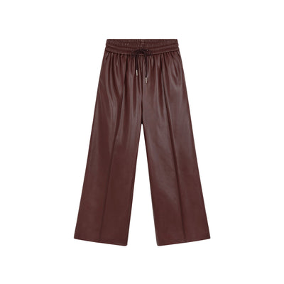 Pantalone Donna Marrone, a tinta unita, con coulisse 