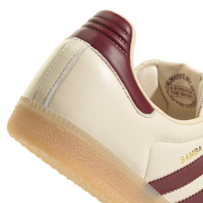 Sneakers Unisex Samba beige con dettagli bordeaux dettaglio retro