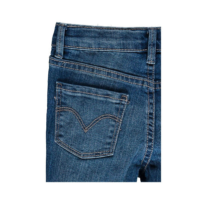 Jeans Bambina in denim misto cotone con cinque tasche e passanti 