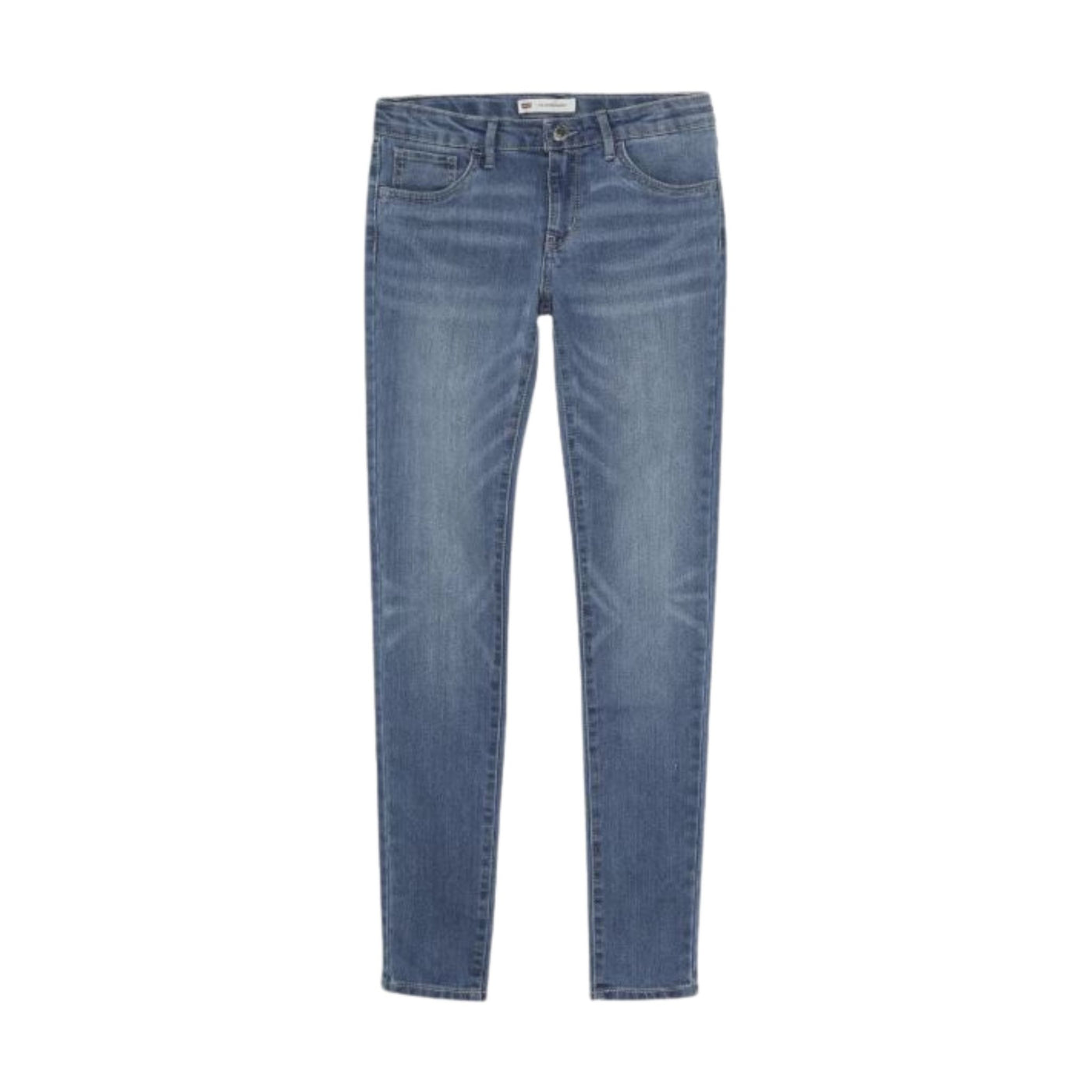 Jeans Bambina in misto cotone con zip nascosta e bottone 