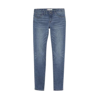 Jeans Bambina in misto cotone con zip nascosta e bottone 