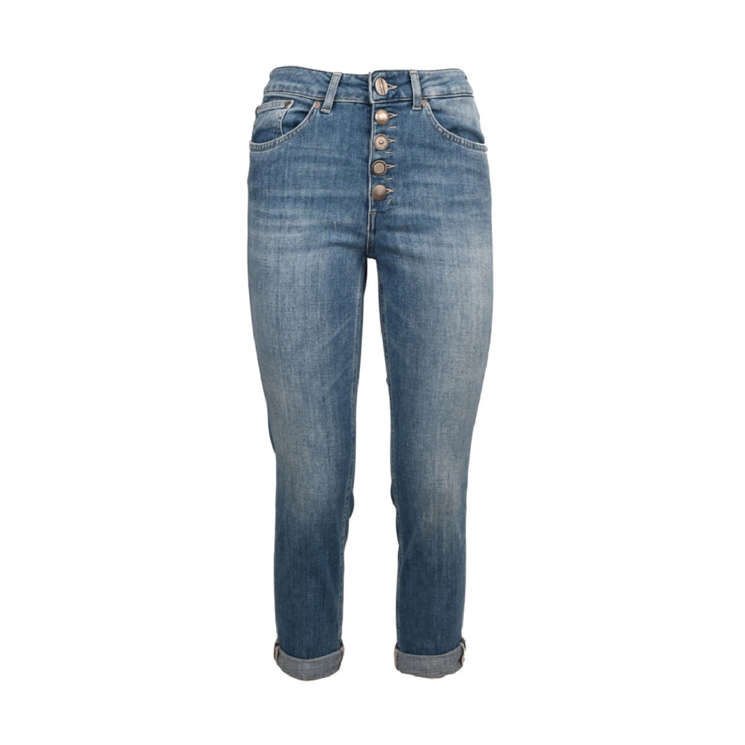 Women's jeans with turn-up and buttons - Main Image