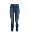 Women's jeans with metal chain