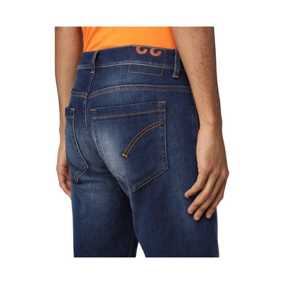 Jeans Uomo in denim di cotone elasticizzato dotato di cinque tasche