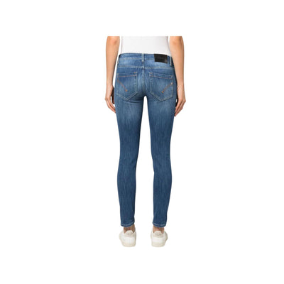 Women's jeans with zip and button closure