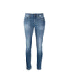 Women's jeans with zip and button closure