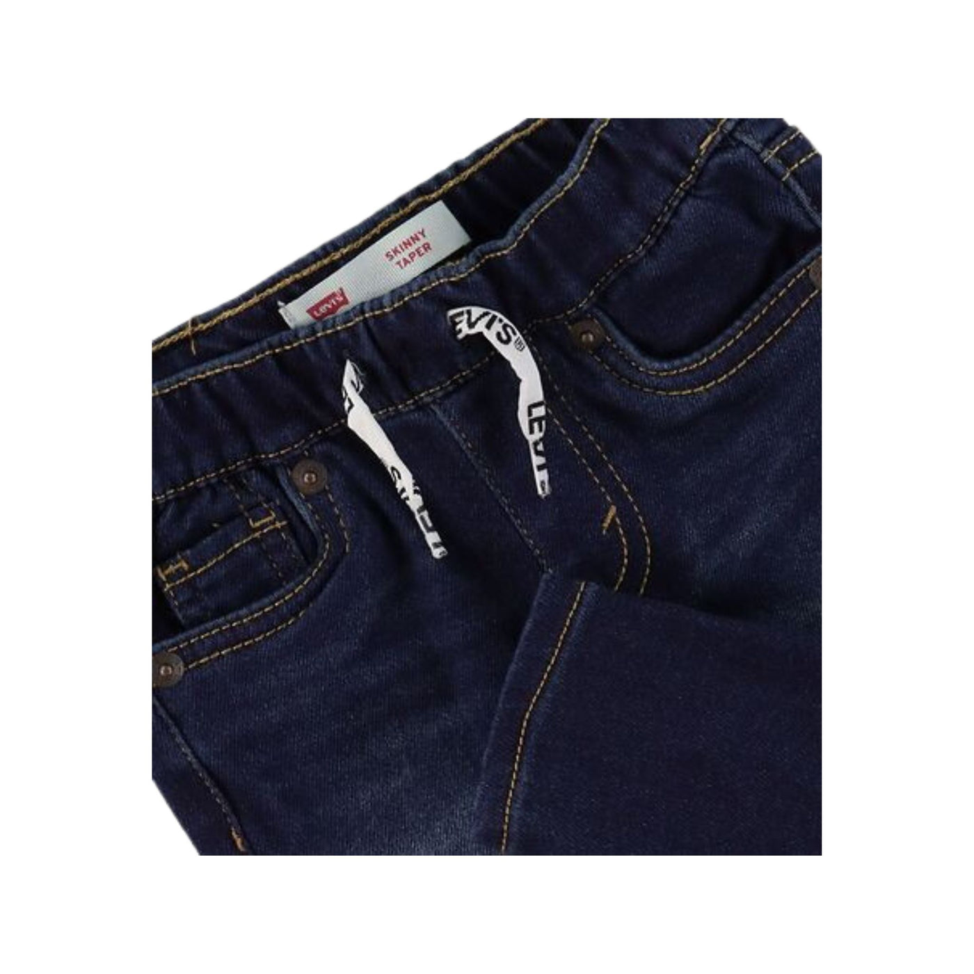 Jeans da neonato in denim scuro dettaglio coulisse