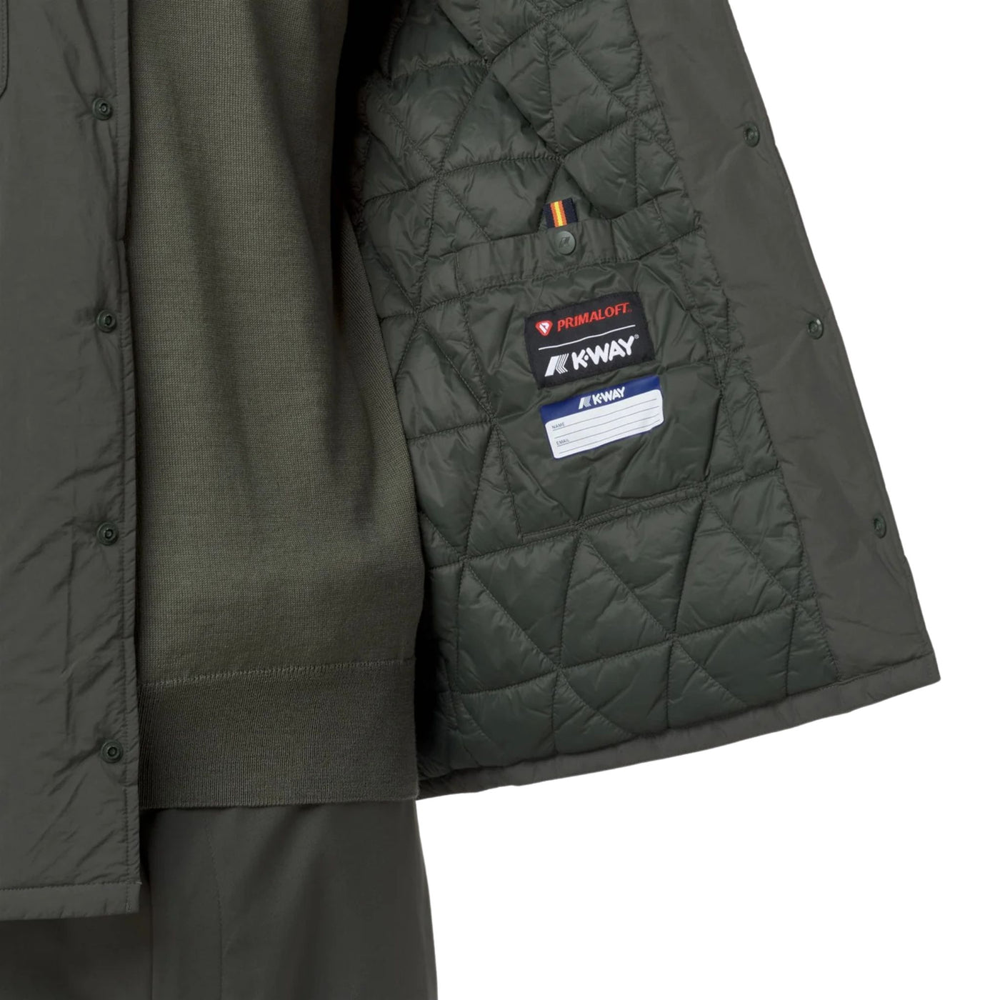 Giubbotto Uomo a camicia Umbert Verde scuro dettaglio interno