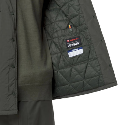 Giubbotto Uomo a camicia Umbert Verde scuro dettaglio interno