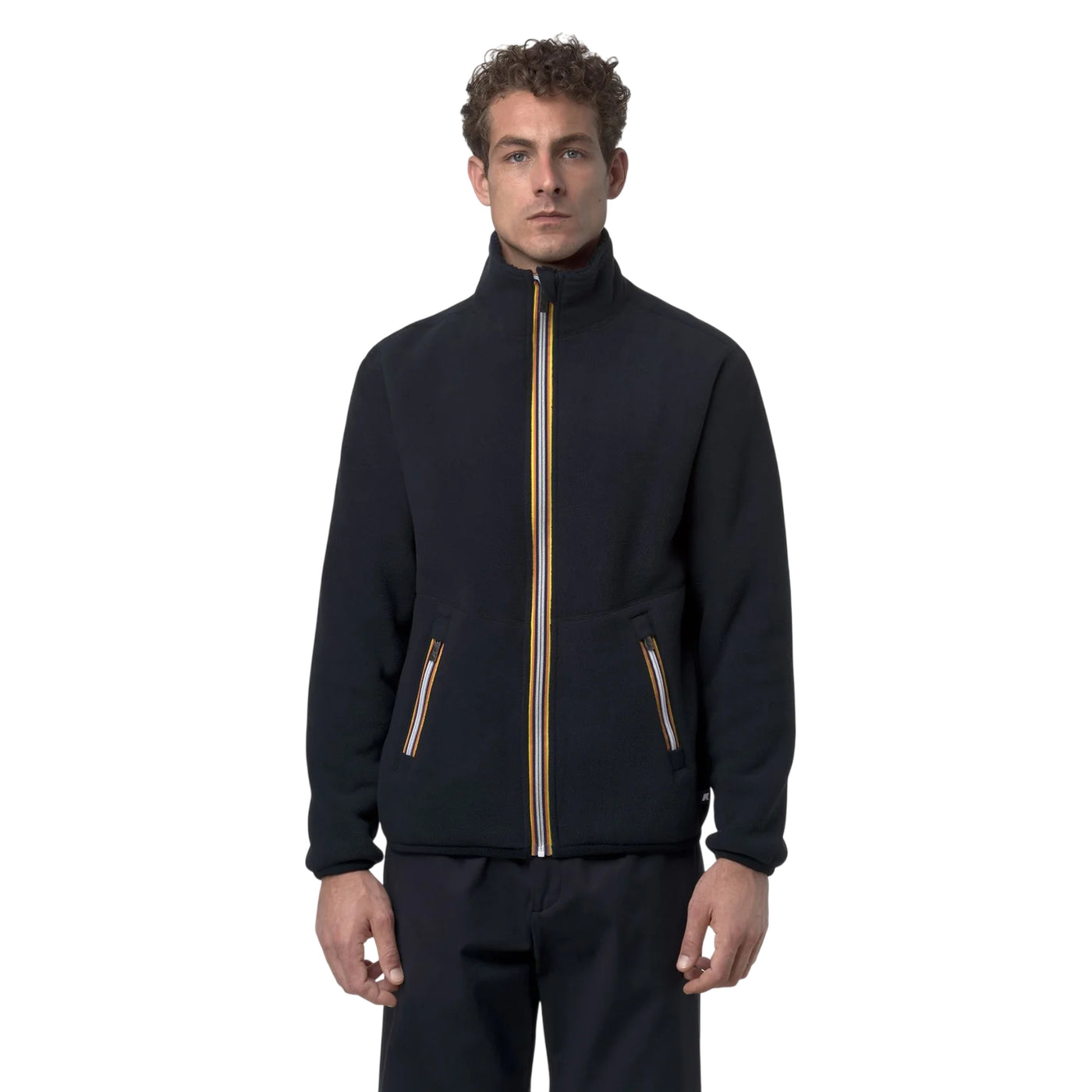 Giubbotto Uomo Reversibile effetto sherpa Blu modello frontale
