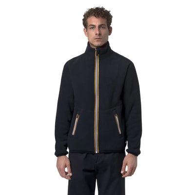 Giubbotto Uomo Reversibile effetto sherpa Blu modello frontale