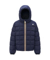 Giacca Bambino corta reversibile isolante Blu lato trapuntato