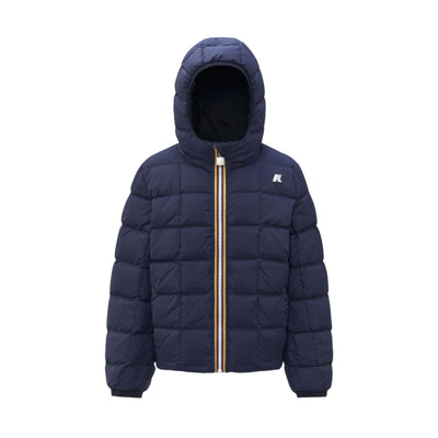 Giacca Bambino corta reversibile isolante Blu lato trapuntato