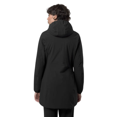 Giubbotto Donna lungo reversibile nero/beige Denise modella retro