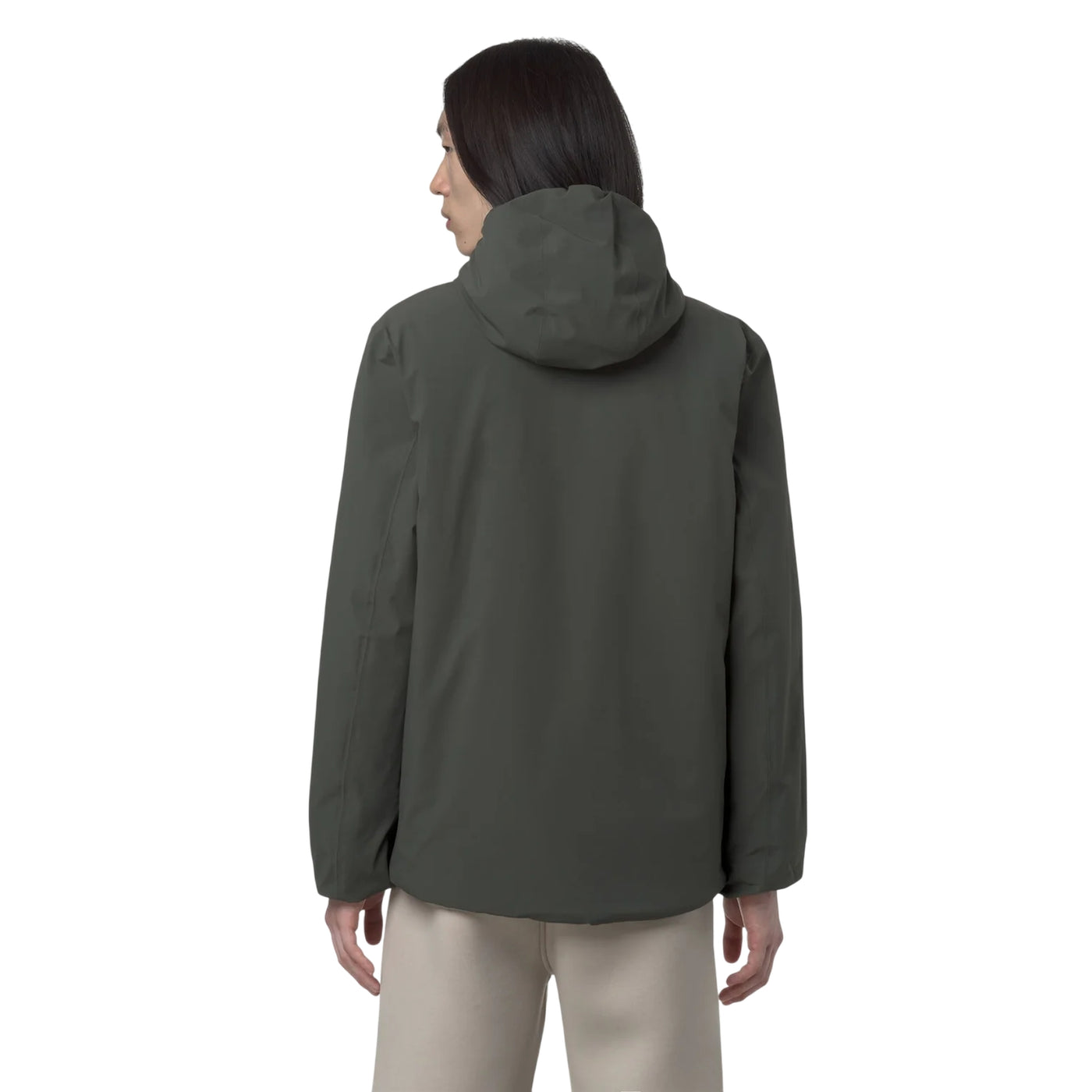 Giacca Uomo corta reversibile con imbottitura sintetica Verde scuro modello retro