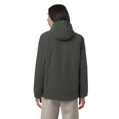 Giacca Uomo corta reversibile con imbottitura sintetica Verde scuro modello retro