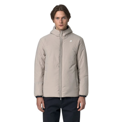 Giacca Uomo corta reversibile con imbottitura sintetica beige modello frontale