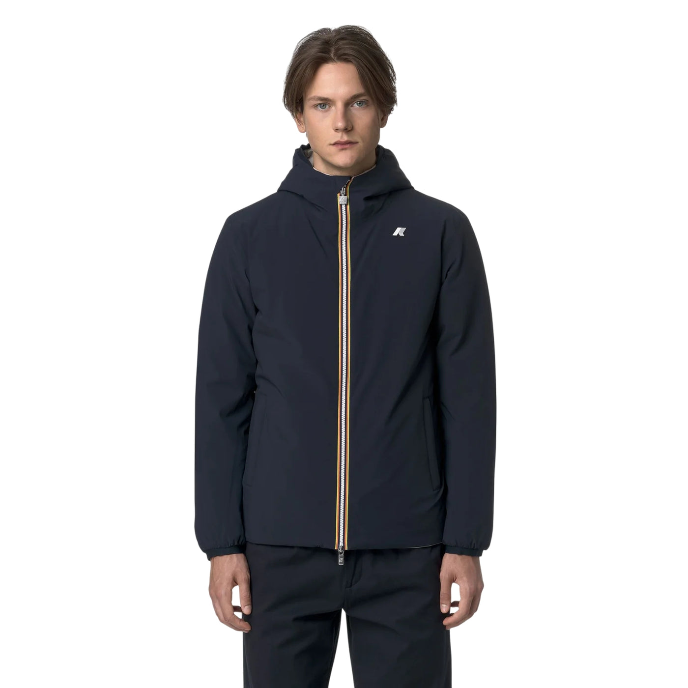 Giacca Uomo corta reversibile con imbottitura sintetica blu modello frontale