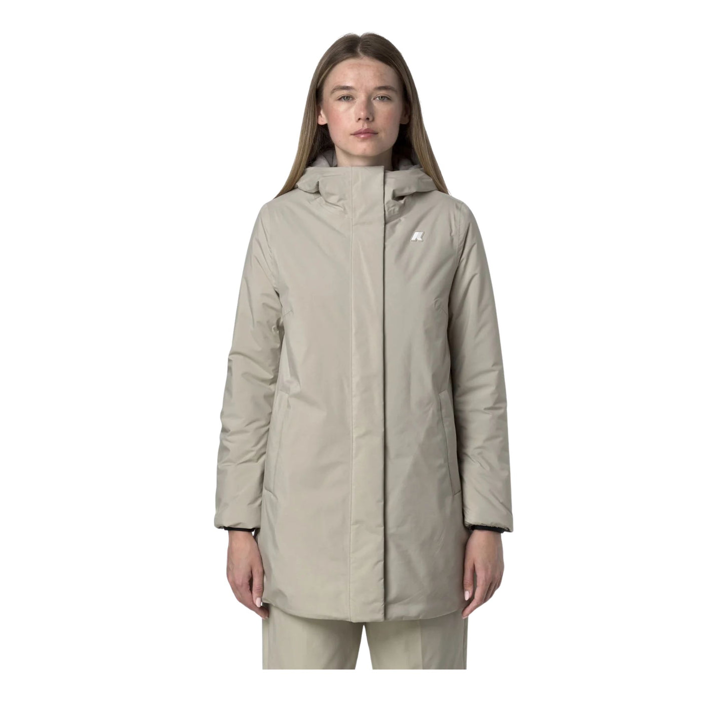 Giubbotto lungoDonna Sophie Soft Touch Marmotta Beige modella frontale