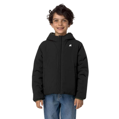 Giacca Bambino corta isolante reversibile nero modello frontale