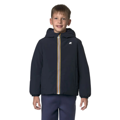 Giacca Bambino corta isolante reversibile Blu modello frontale
