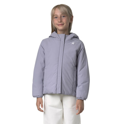 Giubbotto Bambina reversibile Lily Lilla modella frontale