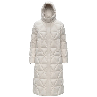 Piumino lungo Donna Bianco a rombi