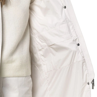 Piumino lungo Donna Bianco a rombi dettaglio