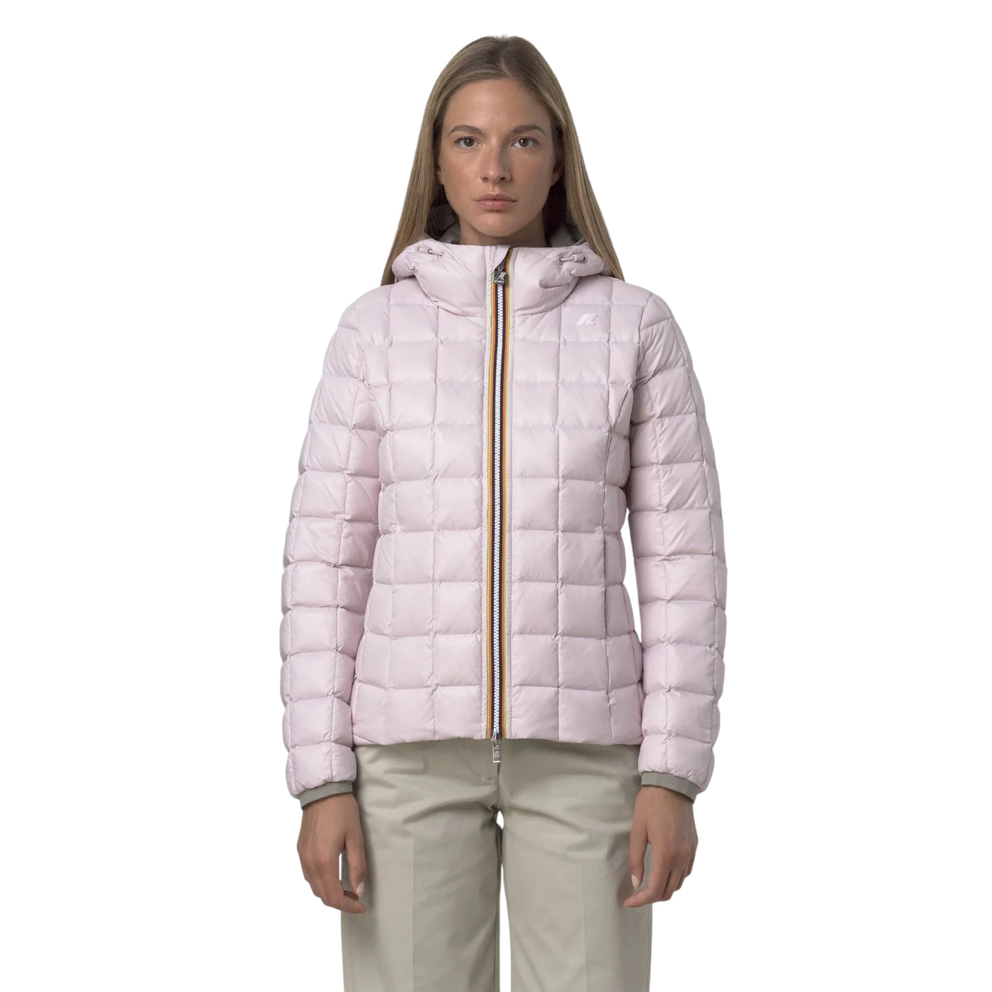 Giubbotto corto Donna Lily reversibile Rosa modella frontale