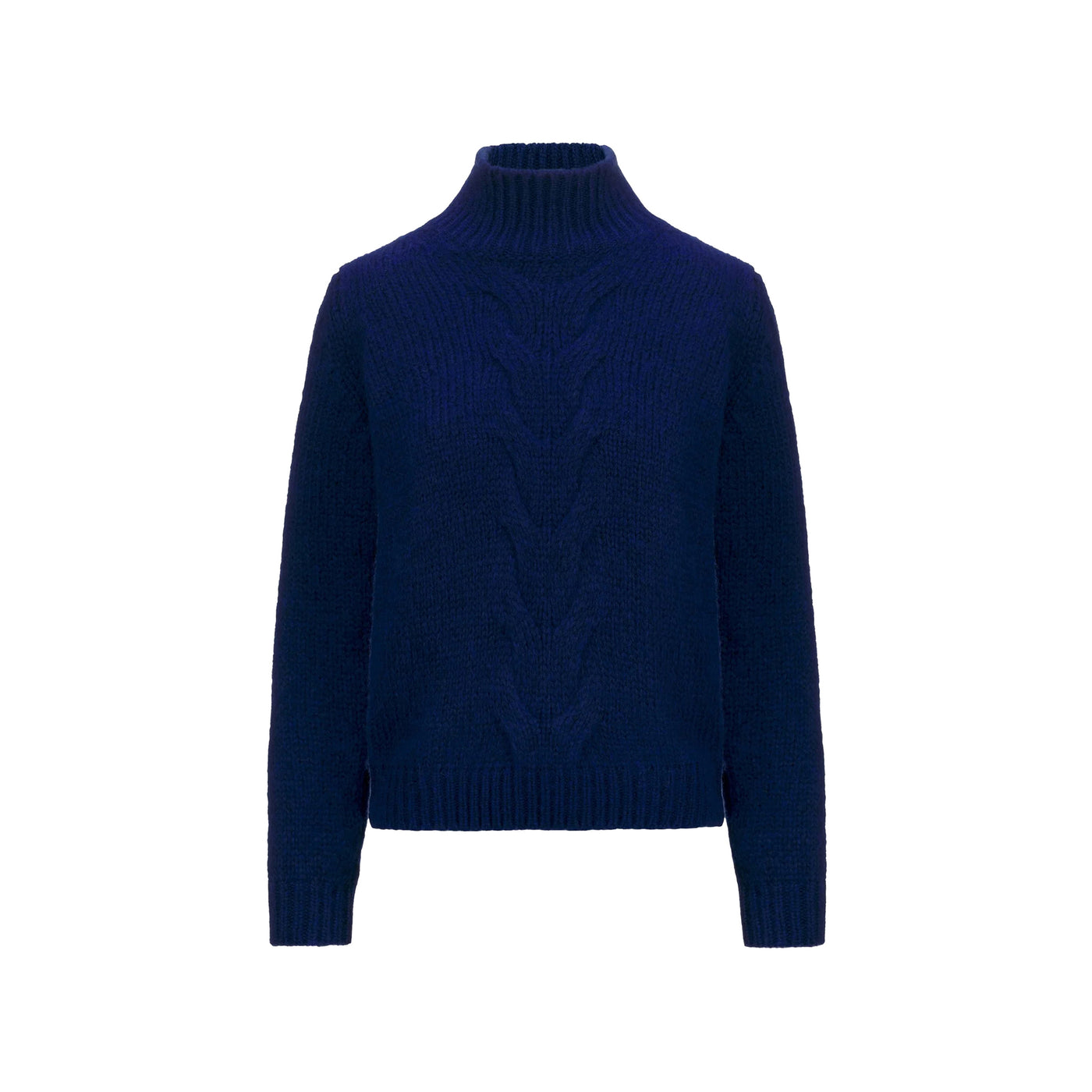 Maglia Donna Navy con lavorazione a trecce