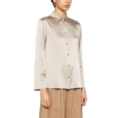 Camicia Donna Kadiak in seta stretch  modella frontale