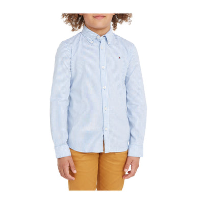 Camicia Bambino con colletto button down e bandiera ricamata