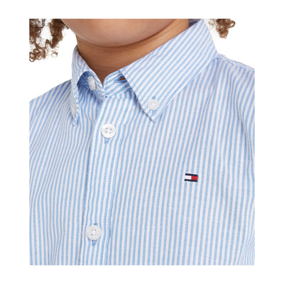 Camicia Bambino con colletto button down e bandiera ricamata