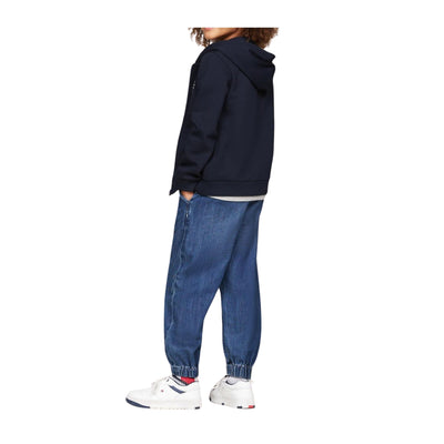 Felpa Bambino Blu con zip intera e cappuccio 