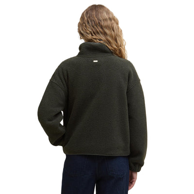 Giacca Donna Teddy modello Mabel Verde oliva modella retro