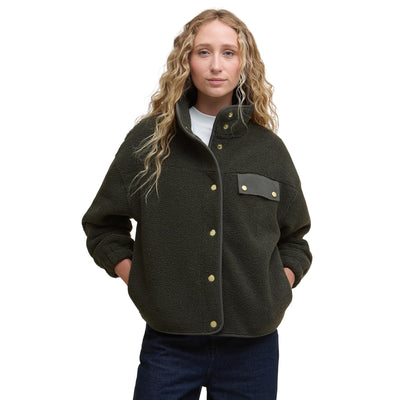 Giacca Donna Teddy modello Mabel Verde oliva modella frontale