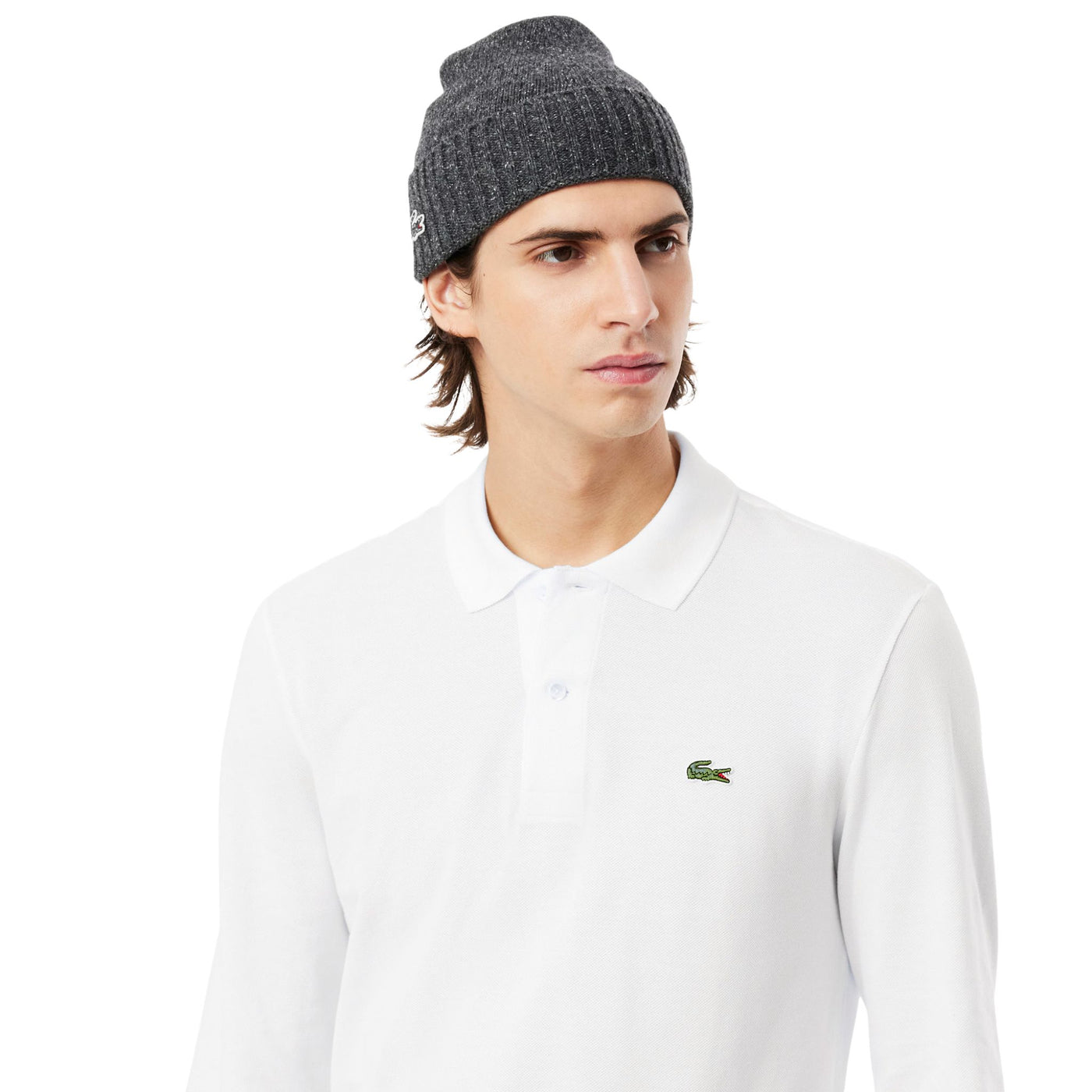 Polo Uomo Original a maniche lunghe Bianco modello frontale ravvicinato