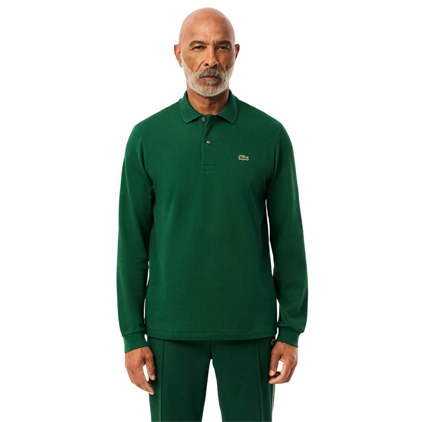 Polo Uomo Original a maniche lunghe Verde modello frontale
