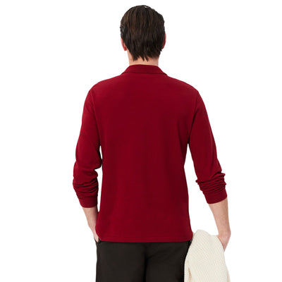 Polo Uomo Original a maniche lunghe Bordeaux modello retro