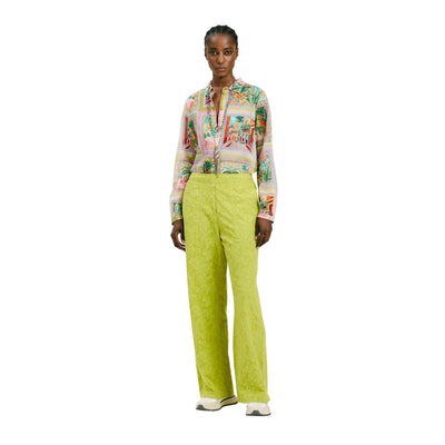 Pantaloni Lama da Donna con fantasia floreale modella frontale