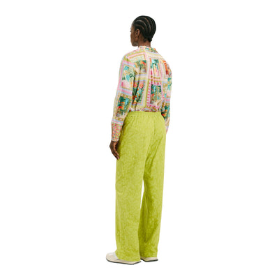 Pantaloni Lama da Donna con fantasia floreale modella retro