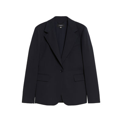 Blazer Donna in lana natural stretch Blu