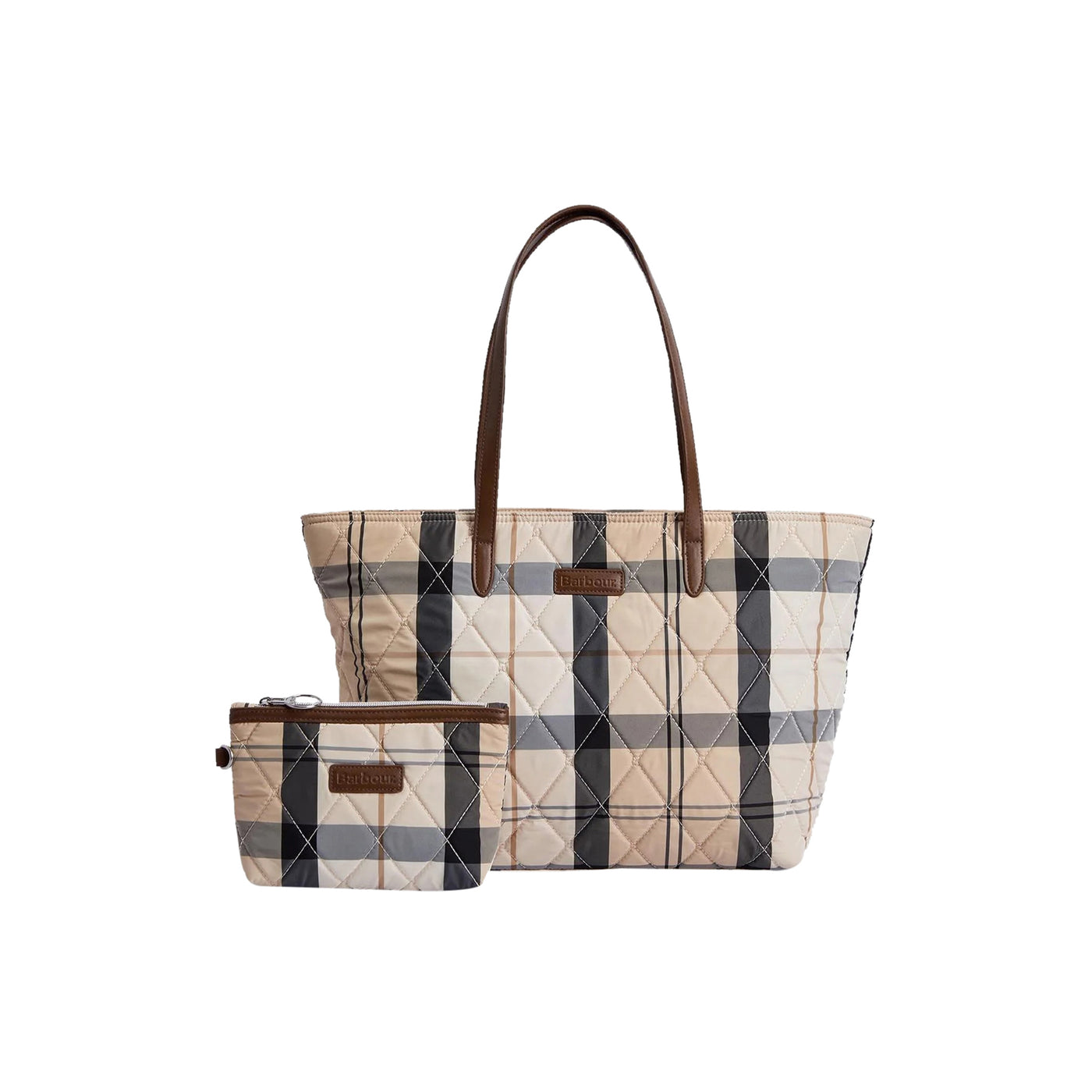 Borsa Donna a spalla trapuntata in tartan Wetherham con pochette